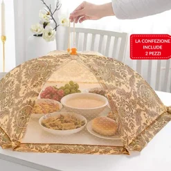 2PZ COPERTURA PIEGHEVOLE TENDA A RETE ANTI POLVERE INSETTI PER ALIMENTARI 60 CM