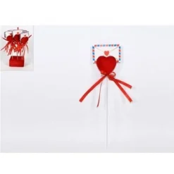 3PZ CUORE SPILLONE 26CM LETTERA FERMABIGLIETTINO ESPOSITORE REGALO SAN VALENTINO