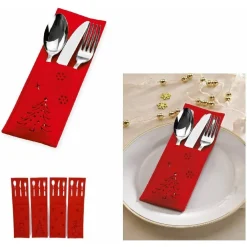 6PZ PORTAPOSATE FELTRO NATALIZIE ROSSO 15X9CM BABBO NATALE RENNA PUPAZZO NEVE SAGOMATE