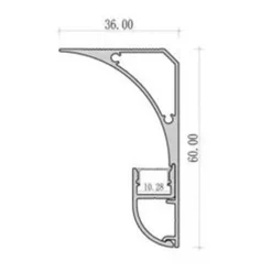 5PZ PROFILO ALLUMINIO LINEA D'ANGOLO CON COPERTURA OPACA PER STRISCIA LED 10MM BIANCO AL-33