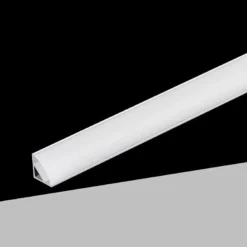 10PZ PROFILO ANGOLARE IN ALLUMINIO PER STRISCIA LED CON COPERTURA BIANCA OPACA 45° AL-24-S