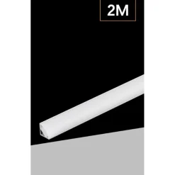 10PZ PROFILO ANGOLARE IN ALLUMINIO PER STRISCIA LED CON COPERTURA BIANCA OPACA 45° AL-24-S