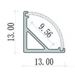 10PZ PROFILO ANGOLARE IN ALLUMINIO PER STRISCIA LED CON COPERTURA BIANCA OPACA 45° AL-24-S
