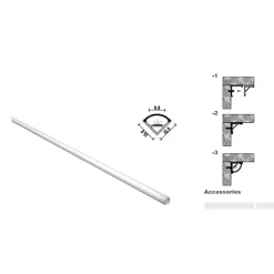 10PZ PROFILO ANGOLARE IN ALLUMINIO PER STRISCIA LED CON COPERTURA BIANCA OPACA 45° AL-24-S