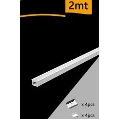 10PZ PROFILO IN ALLUMINIO A PLAFONE SEZIONABILE 2MT PER STRISCIA LED STRIP AL-22