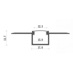 5PZ PROFILO IN ALLUMINIO DA INCASSO PER CARTONGESSO CON COPERTURA BIANCA OPACA 2MT AL-31-S
