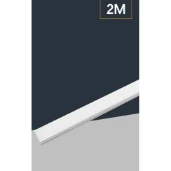 10PZ PROFILO IN ALLUMINIO PER SOFFITTO CON COPERTURA BIANCA OPACA 2MT STRISCIA LED AL03