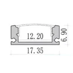 10PZ PROFILO IN ALLUMINIO PER SOFFITTO CON COPERTURA BIANCA OPACA 2MT STRISCIA LED AL03