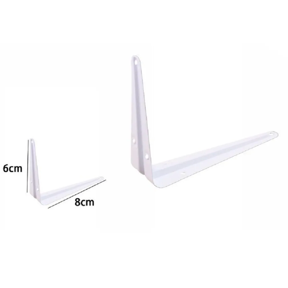 2PZ REGGIMENSOLA SUPPORTO STAFFA TRIANGOLARE MENSOLA METALLO 6X8 CM BIANCA 07905