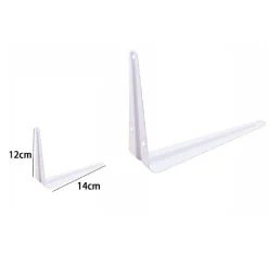 2PZ REGGIMENSOLA SUPPORTO STAFFA TRIANGOLARE MENSOLA METALLO 12X14CM BIANCA 07908