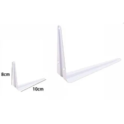 2PZ REGGIMENSOLA SUPPORTO STAFFA TRIANGOLARE MENSOLA METALLO 8X10CM BIANCA 07906