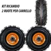 2PZ RUOTA RUOTE IN GOMMA UNIVERSALI 2X PER CARRELLO CON CUSCINETTO 4.10 / 3.50