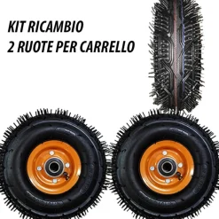 2PZ RUOTA RUOTE IN GOMMA UNIVERSALI 2X PER CARRELLO CON CUSCINETTO 4.10 / 3.50