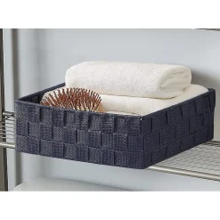 6PZ SCATOLA IN TESSUTO CONTENITORI ORGANIZER BAGNO ARMADI PORTAOGGETTI BLU 79076