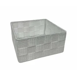 6PZ SCATOLA IN TESSUTO CONTENITORI ORGANIZER BAGNO ARMADIO CASSETTI BIANCO