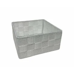 6PZ SCATOLA IN TESSUTO CONTENITORI ORGANIZER BAGNO ARMADIO CASSETTI BIANCO