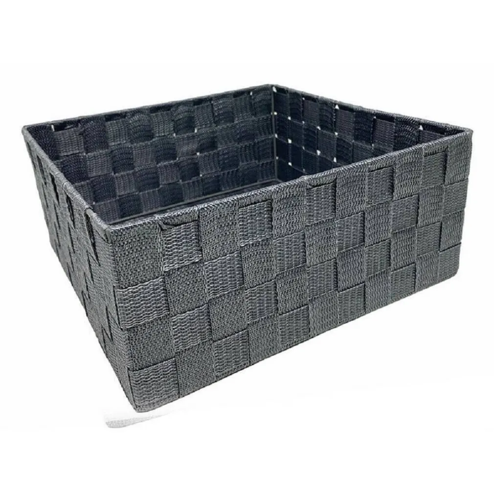 6PZ SCATOLA IN TESSUTO CONTENITORI ORGANIZER BAGNO ARMADIO CASSETTI GRIGIO 79151