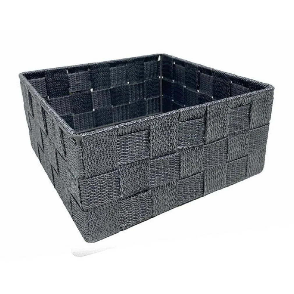 6PZ SCATOLA IN TESSUTO CONTENITORI ORGANIZER BAGNO ARMADIO CASSETTI GRIGIO 79151