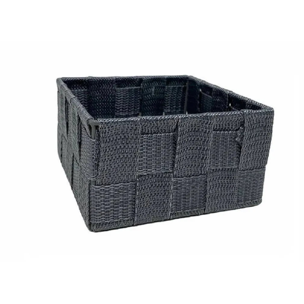 6PZ SCATOLA IN TESSUTO CONTENITORI ORGANIZER BAGNO ARMADIO CASSETTI GRIGIO 79151