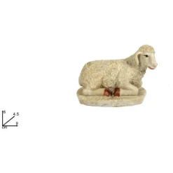 2PZ STATUINA PECORA SEDUTA 9CM PRESEPE IN RESINA DECORO NATALE NATALIZI NATIVITÀ