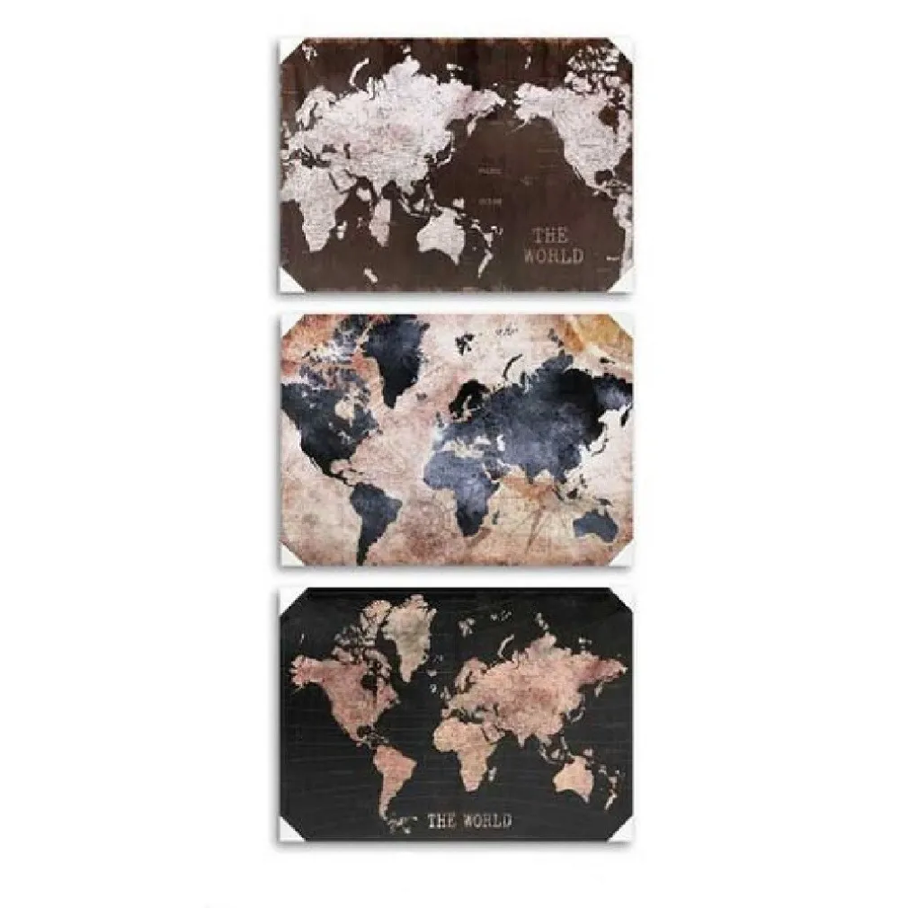 QUADRO DECORATIVO TELA SU LEGNO DECORO WORLD 70X50X1,8CM DECORI ASSORTITI 834813