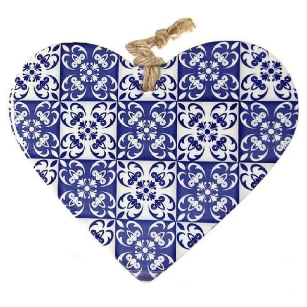 QUADRO QUADRETTO CUORE DECORATIVO 16X19CM CERAMICA MEDITTERANEO 6 DECORI 730726