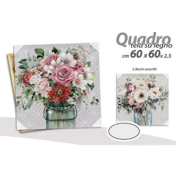QUADRO QUADRETTO DECORATIVO 60X60X2,5CM TELA SU LEGNO DELUXE 2 DECORI ASS 832000