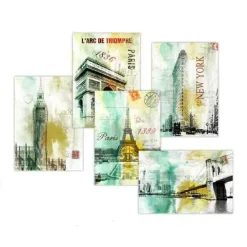 QUADRO QUADRETTO DECORATIVO 50X70X2,5CM TELA SU LEGNO DELUXE DECORI ASS. 748899