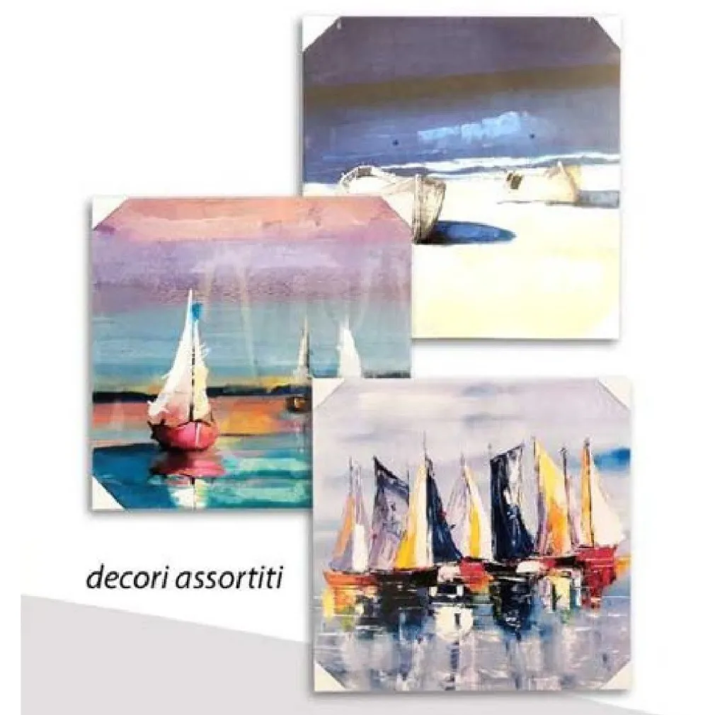 QUADRO QUADRETTO DECORATIVO 60X60X2,5 CM TELA SU LEGNO DELUXE DECORI ASS. 806827