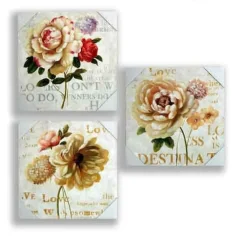 QUADRO QUADRETTO FIORI 40X40X1.8CM TELA SU LEGNO DELUXE DECORI ASSORTITI 676819