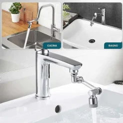 RACCORDO FILTRO ROTANTE RUBINETTO PROLUNGA GIREVOLE 360° AERATORE UNIVERSALE 87998