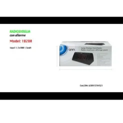 RADIOSVEGLIA CON ALLARME SVEGLIA DIGITALE OROLOGIO CON AMPIO DISPLAY 1828A