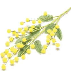 RAMO MIMOSA ARTIFICIALE 6 PEZZI GIALLO FINTE FIORI FESTA DONNA DECORAZIONI