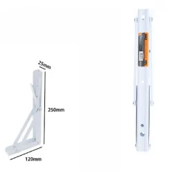 REGGIMENSOLA SUPPORTO STAFFA IN METALLO PIEGHEVOLE REGOLABILE 25X12X2.5 CM 07917