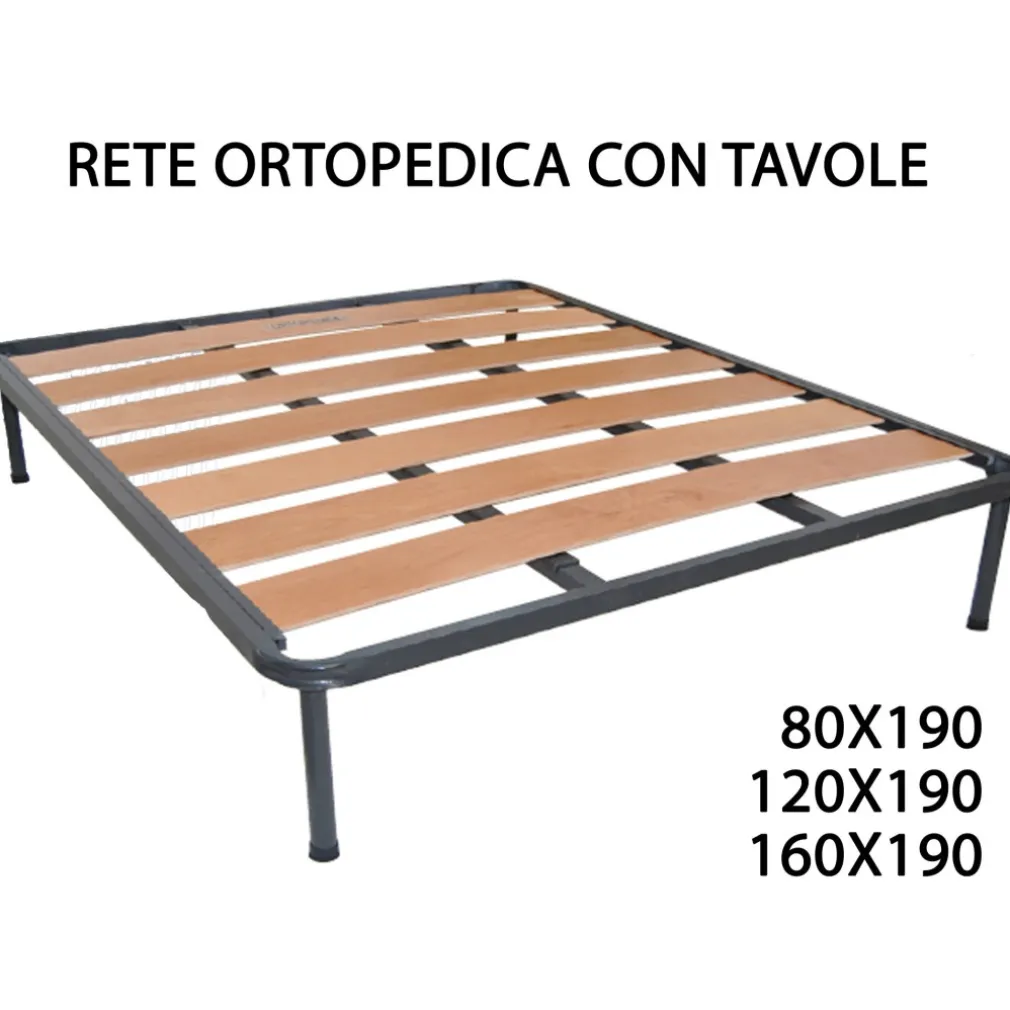 RETE RETI SUPER ORTOPEDICA ORTOPEDICHE CON 7 TAVOLE IN LEGNO STRUTTURA TUBOLARE