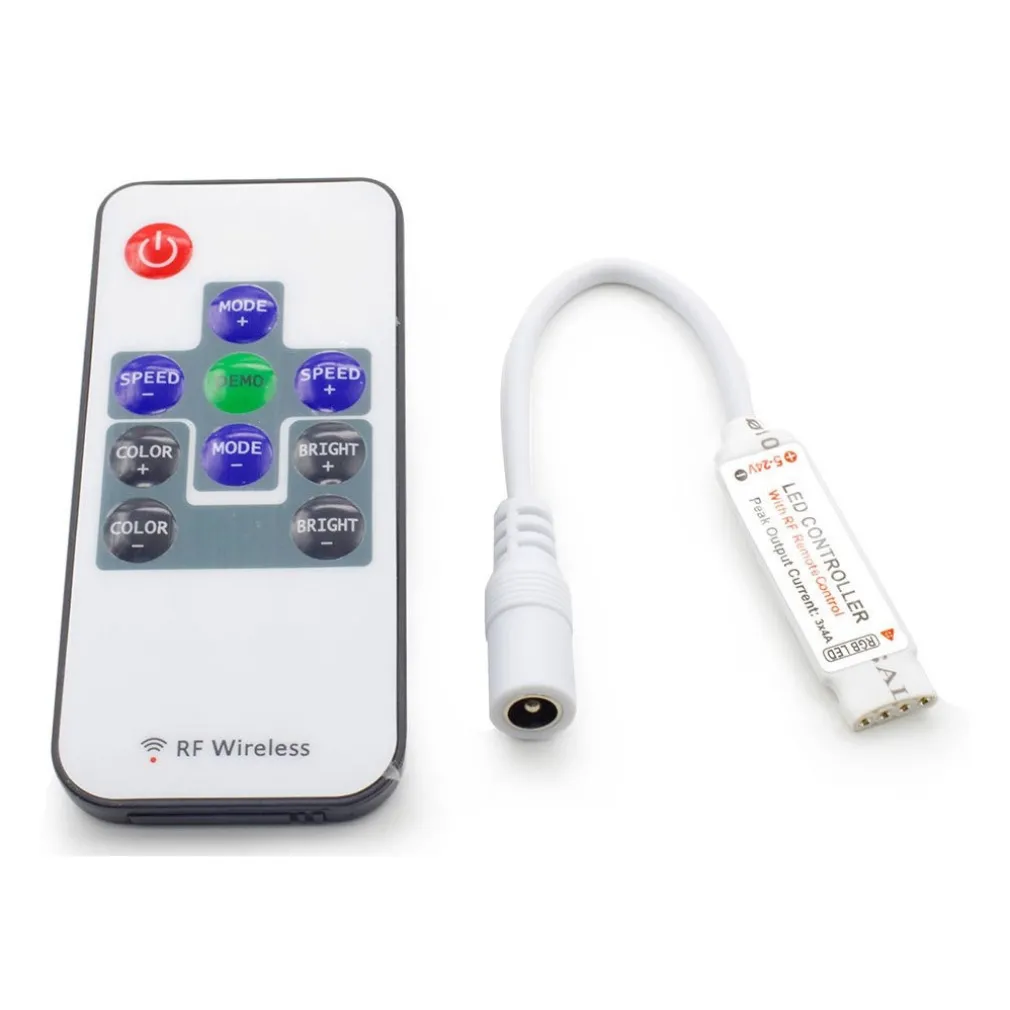 RGB LED CONTROLLER RF WIRELESS CENTRALINA TELECOMANDO COLORI 5-24V 3x4A 12A