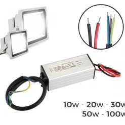 RICAMBIO LED DRIVER 10W 20W 30W 50W PER FARO A LED CORRENTE CONTINUA ALLUMINIO