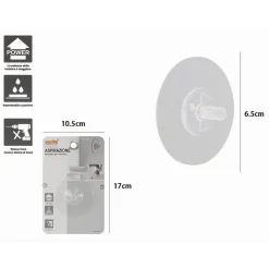 RICAMBIO PER VENTOSA SATINATA TRASPARENTE DA PARETE 6.5CM FORTE ASPIRAZIONE 59538