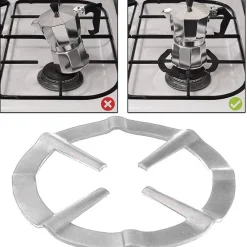 RIDUZIONE IN ACCIAIO 2PZ RIDUTTORI 14CM FORNELLO PIANO COTTURA GRIGLIA GRIGIO