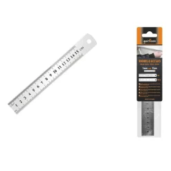 RIGHELLO METRO IN ACCIAIO INOX METALLO 1MM A 15CM RIGA SEGNATURA CM INCH 97761