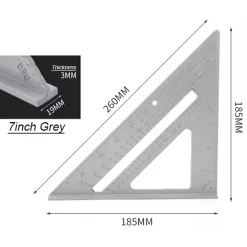 RIGHELLO SQUADRETTA 7 POLLICI TRIANGOLO 180 MM IN PLASTICA SQUADRA PER FALEGNAME