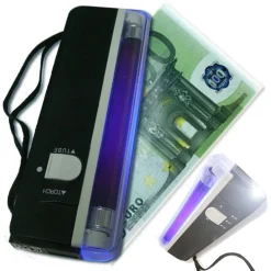 RILEVATORE BANCONOTE FALSE TASCABILE LAMPADA DI WOOD UV ULTRAVIOLETTI TORCIA LED