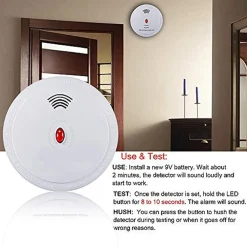 RILEVATORE SENSORE DI FUMO MONOSSIDO DI CARBONIO ALLARME ANTI INCENDIO BATTERIA