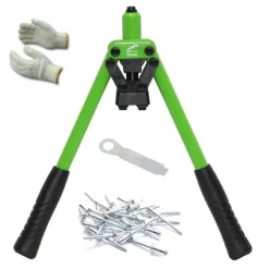 RIVETTATRICE MANUALE 310 MM 3 TESTINE PER RIVETTI DA 3.2 4.0 4.8 DOPPIO MANICO