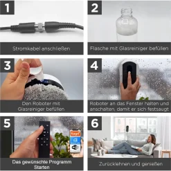 ROBOT PULIZIA FINESTRA CON SPRUZZO ACQUA INTELLIGENTE BIFACCIALE 5600PA CONTROLLO APP