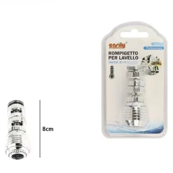ROMPIGETTO RUBINETTO PER LAVELLO CUCINA AERATORE CROMATO 8CM FILTRO SNODATO 87160