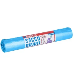 ROTOLI SACCHETTI BUSTE PER SPAZZATURA 115LT 72X105CM CHIUSURA CON LACCETTO BLU