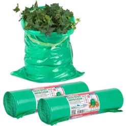 ROTOLI SACCHETTI SPAZZATURA SACCO GIARDINAGGIO 150LT 80X120CM CON LACCETTI 20PZ