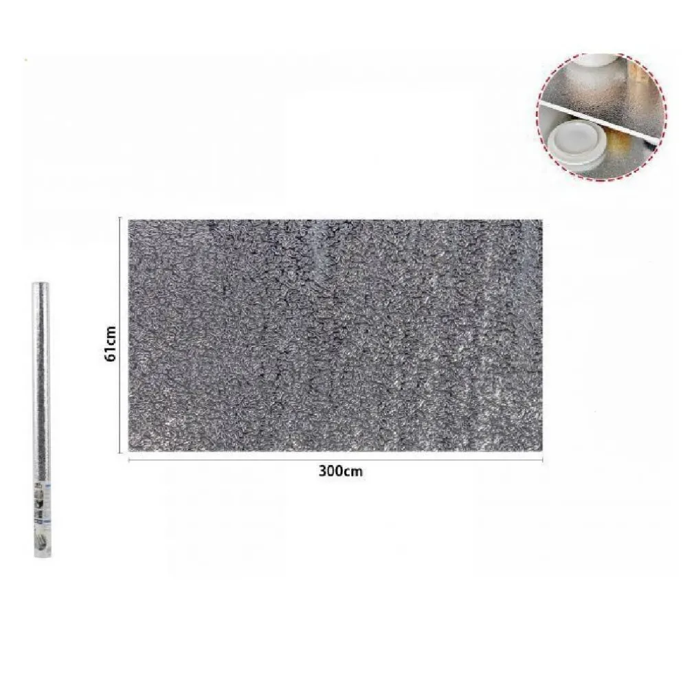 ROTOLO ADESIVO ALLUMINIO 61CMX3MT PER CASSETTI MOBILI ARMADI PARATI CUCINA 70500