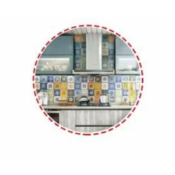 ROTOLO ADESIVO PER MURI PARETE CARTA DA PARATI 61CMX2MT MAIOLICHE COLORATE 70860